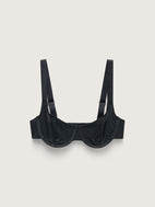 Power Mesh Underwire Demi Bra, Black