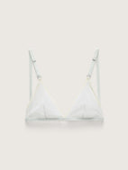 Fine Mesh Triangle Bralette, White