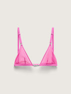Fine Mesh Hardware Triangle Bralette, Hot Pink