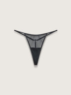 Fine Mesh Hardware String Thong, Black