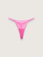 Fine Mesh Hardware String Thong, Hot Pink
