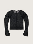 Fine Mesh Long Sleeved Top, Black